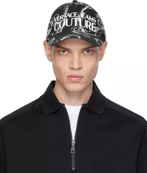 Бейсболка с логотипом Chromo Couture черного цвета Versace Jeans Couture, черный/белый