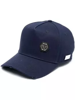 Бейсболка с нашивкой-логотипом Philipp Plein, синий