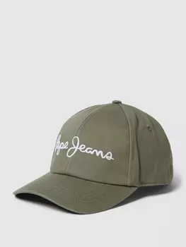 Бейсболка с пришивной этикеткой, модель WALLY Pepe Jeans, оливково-зеленый
