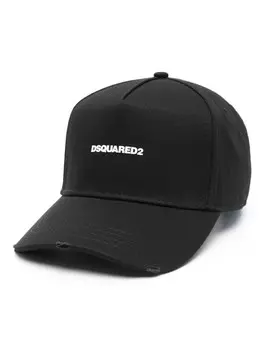 Бейсболка с прорезиненным логотипом DSQUARED2, черный