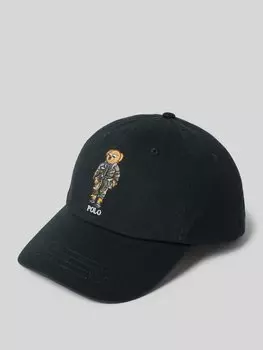 Бейсболка с рисунком и вышитой этикеткой Polo Ralph Lauren, черный