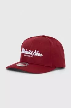 Бейсболка с содержанием шерсти Mitchell&Ness, бордовый