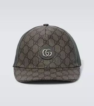 Бейсболка с узором GG Gucci, серый