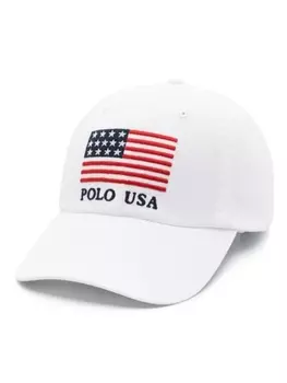 Бейсболка с вышитым флагом Polo Ralph Lauren, белый