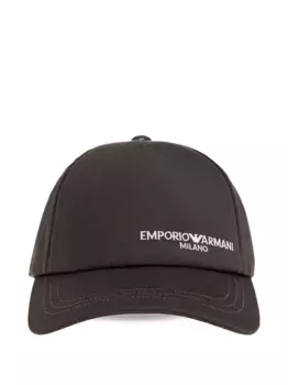 Бейсболка с вышитым логотипом EMPORIO ARMANI, коричневый