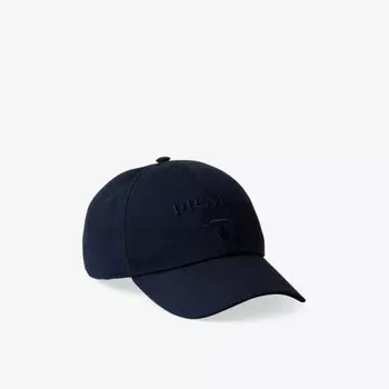 Бейсболка с вышитым логотипом, регулируемая, тканая Prada, синий