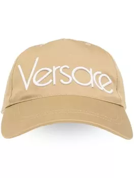Бейсболка с вышитым логотипом Versace, бежевый