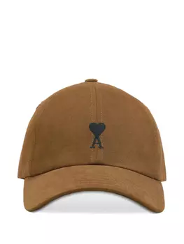 Бейсболка с вышивкой Ami De Coeur AMI Paris, коричневый