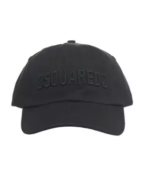 Бейсболка с вышивкой логотипа и разрушенными участками Dsquared2, черный