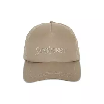 Бейсболка Saint Laurent Logo Embroidered Baseball Cap, бежевый