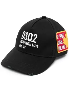 Бейсболка «сделано с любовью» с вышивкой внутри Dsquared2, черный