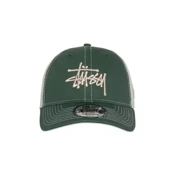 Бейсболка Stussy New Era 9Twenty Basic Trucker, зеленый