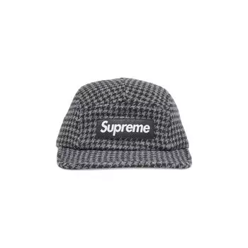 Бейсболка Supreme Houndstooth Wool Camp Cap, черный