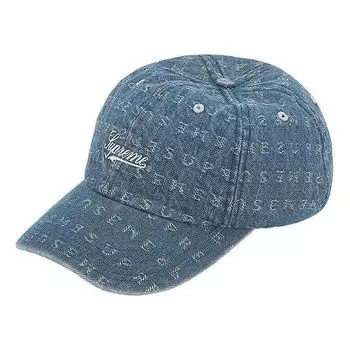 Бейсболка Supreme Jacquard Logos Denim 6-Panel 'Teal'