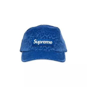 Бейсболка Supreme Leopard Corduroy Camp Cap, синий
