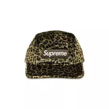 Бейсболка Supreme Leopard Velvet Camp Cap, оливковый