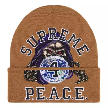 Бейсболка Supreme Peace Embroidered Beanie 'Tan', желто-коричневый