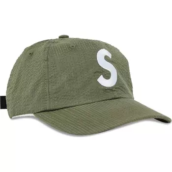Бейсболка Supreme Seersucker S Logo 6-Panel, зеленый