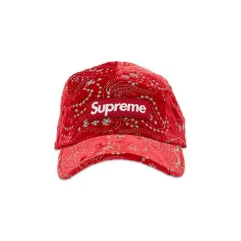 Бейсболка Supreme Velvet Paisley Camp Cap, красный