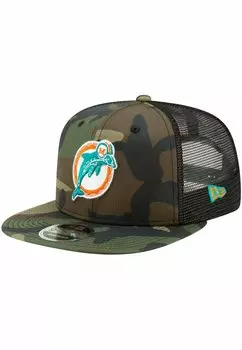 Бейсболка THROWBACK MIAMI DOLPHINS New Era, цвет wood camo