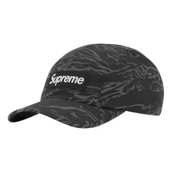 Бейсболка tiger camo reflective camp cap 'black grey' Supreme, черный
