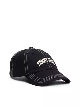 Бейсболка Tommy Jeans Cap Varsity Contrast Stitch, черный