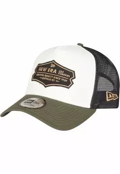 Бейсболка TRUCKER RETRO PANEL New Era, цвет white olive