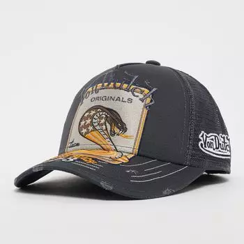 Бейсболка Trucker Windsor Low Premium Cobra Von Dutch, цвет grey/grey
