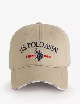 Бейсболка U.S. Polo Assn. Mens Center Logo Twill, светло-бежевый