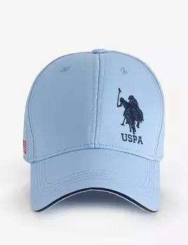 Бейсболка U.S. Polo Assn. Mens Large Side Logo, голубой
