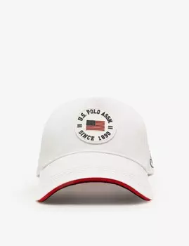 Бейсболка U.S. Polo Assn. Mens Uspa Circle Rubber Logo, белый