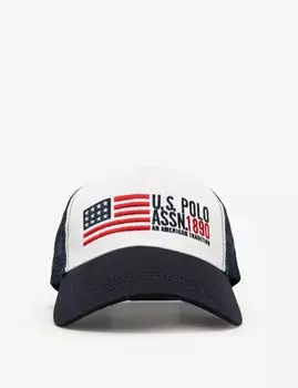 Бейсболка U.S. Polo Assn. Mens Uspa Flag Trucker, темно-синий/белый