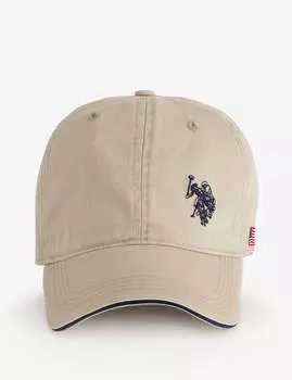 Бейсболка U.S. Polo Assn. Mens Washed Side Logo, светло-бежевый