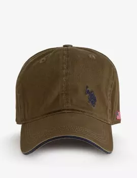 Бейсболка U.S. Polo Assn. Mens Washed Side Logo, оливковый