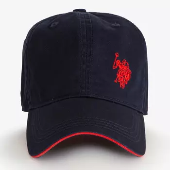 Бейсболка U.S. Polo Assn. Mens Washed Side Logo, темно-синий