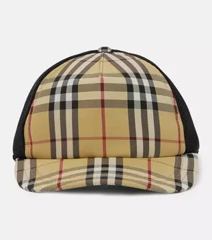 Бейсболка в клетку Vintage Check и сетку Burberry, коричневый