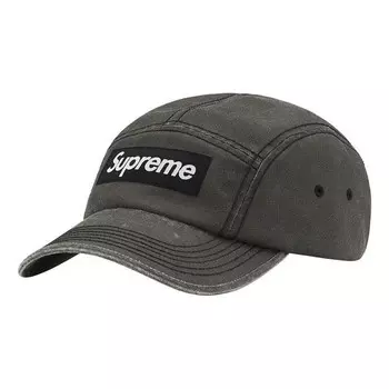 Бейсболка washed cordura camp cap 'grey black white' Supreme, серый