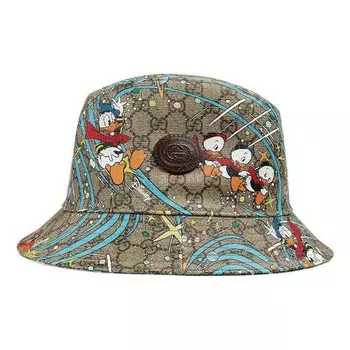 Бейсболка x disney donald duck bucket hat 'beige brown' Gucci, бежевый