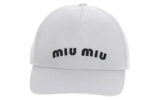 Бейсболка женская из хлопка MIU MIU, белый