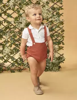 Бельевые шаровары для мальчика с подтяжками Gocco, оранжевый