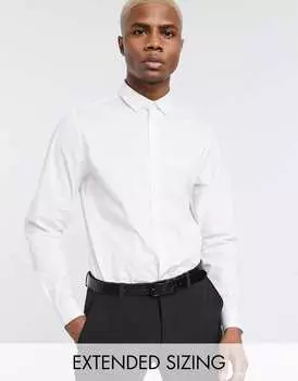 Белая эластичная рабочая рубашка узкого кроя ASOS DESIGN