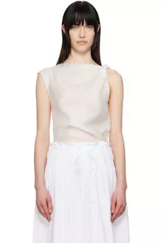 Белая асимметричная драпированная майка LE17SEPTEMBRE