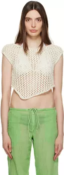 Белая асимметричная майка OPEN YY Off-White