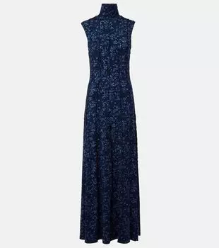 Белая этикетка Valentina макси-платье Proenza Schouler, Navy/ Slate