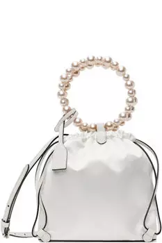 Белая атласная сумка Moschino