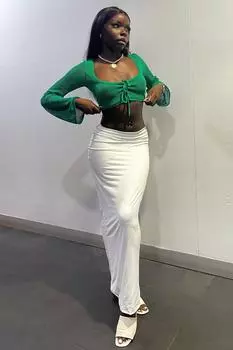 Белая базовая юбка макси Madmext, белый