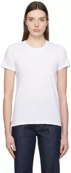 Белая бесшовная футболка Auralee