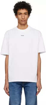 Белая бондовая футболка Hugo