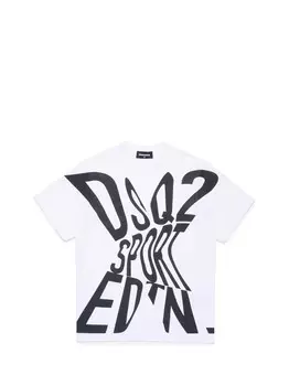 Белая детская футболка Dsquared