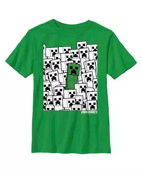 Белая детская футболка Minecraft Stand Out Creeper для мальчиков Microsoft, зеленый